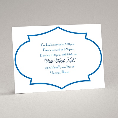Geometric Glamour - Blue Reception Card