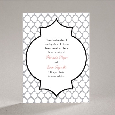 Geometric Glamour - Black Save the Date Card