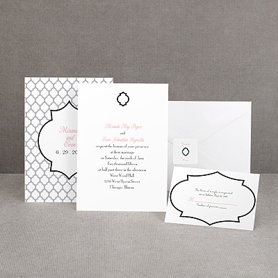 Geometric Glamour - Black Invitation