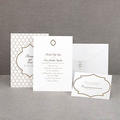 Geometric Glamour - Taupe Invitation