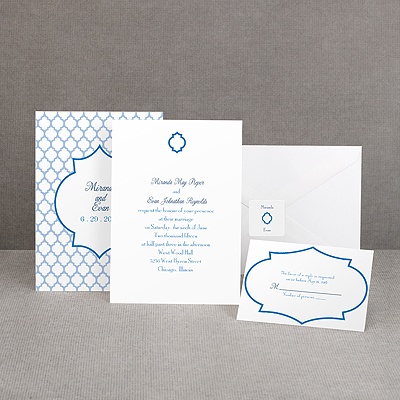 Geometric Glamour - Blue Invitation
