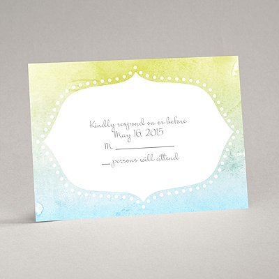 Watercolor Shading - Celestial Blue - Response Card and Envelope