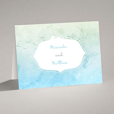 Watercolor Shading - Celestial Blue - Thank You Card and Envelope