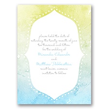 Watercolor Shading - Celestial Blue - Save the Date Card