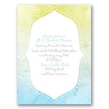 Watercolor Shading - Celestial Blue - Bridal Shower Invitation