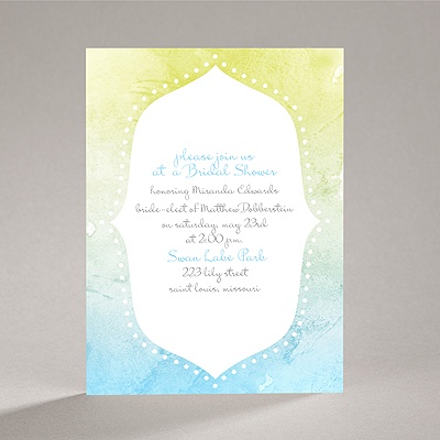 Watercolor Shading - Celestial Blue - Bridal Shower Invitation