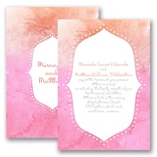 Watercolor Shading - Posie Pink - Invitation