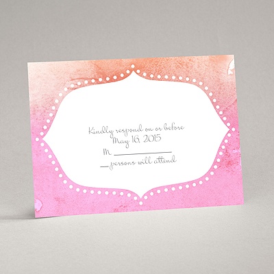 Watercolor Shading - Posie Pink - Response Card and Envelope