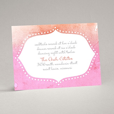 Watercolor Shading - Posie Pink - Reception Card