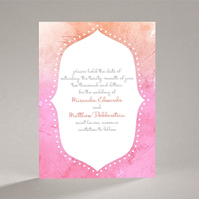 Watercolor Shading - Posie Pink - Save the Date Card