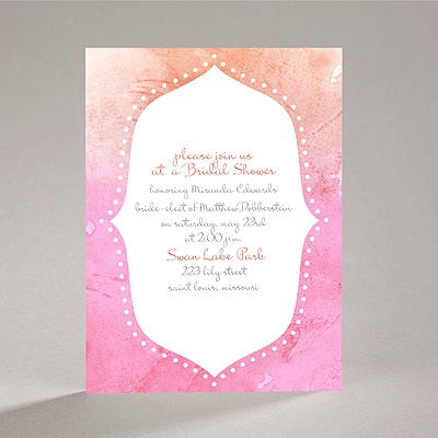 Watercolor Shading - Posie Pink - Bridal Shower Invitation
