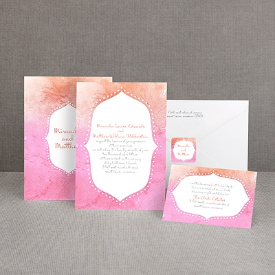 Watercolor Shading - Posie Pink - Invitation