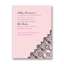 Romantic Lace - Pink - Bachelorette Party Invitation