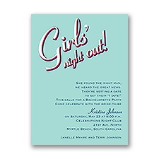 Night Out - Aqua - Bachelorette Party Invitation