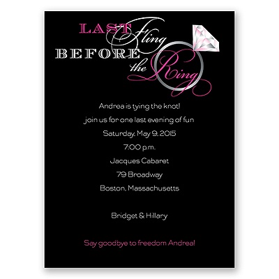 Last Fling - Pink - Bachelorette Party Invitation