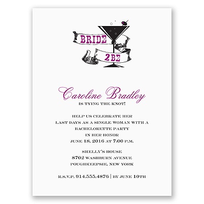 Cocktail - Purple - Bachelorette Party Invitation