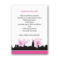 City Girl - Pink - Bachelorette Party Invitation