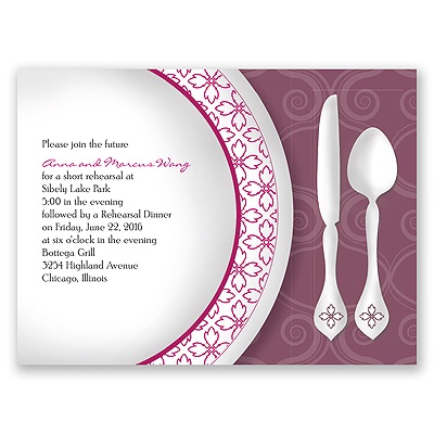 Place Setting - Berry - Rehearsal Dinner Invitation