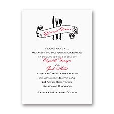 Silverware - Black - Rehearsal Dinner Invitation