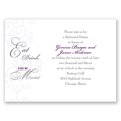 Be Married - Purple - Rehearsal Dinner Invitation