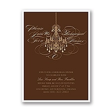 Elegant Chandelier - Brown - Rehearsal Dinner Invitation