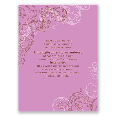 Sassy Swirls - Purple - Rehearsal Dinner