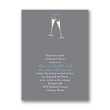 Toasting - Grey - Rehearsal Dinner Invitation