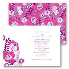 Modern Poppies - Amethyst - Invitation