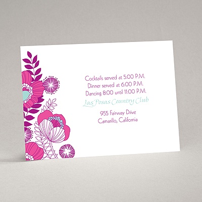 Modern Poppies - Amethyst - Reception Card