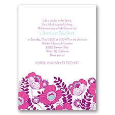 Modern Poppies - Amethyst - Bridal Shower Invitation