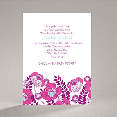 Modern Poppies - Amethyst - Bridal Shower Invitation