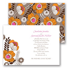 Modern Poppies - Espresso - Invitation