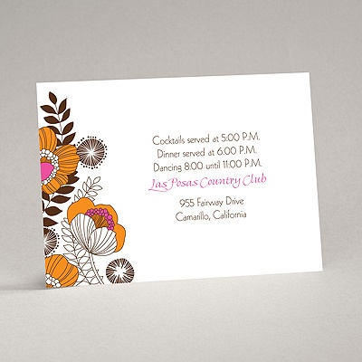 Modern Poppies - Espresso - Reception Card