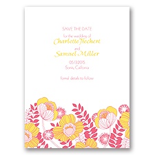 Modern Poppies - Posie Pink - Save the Date Card