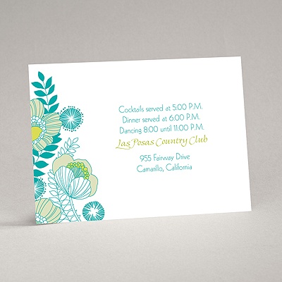 Modern Poppies - Peacock - Reception Card