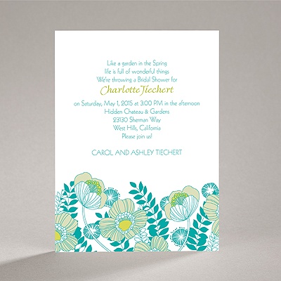 Modern Poppies - Peacock - Bridal Shower Invitation