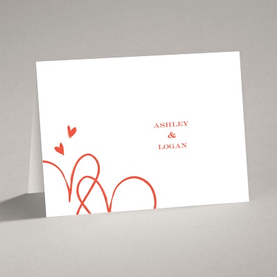 Loving Hearts - Thank You Note and Envelope