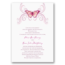 Delicate Butterfly - Fuchsia Invitation