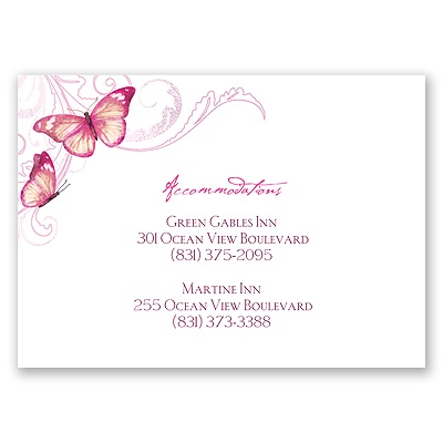 Delicate Butterfly - Fuchsia - Accommodations Card