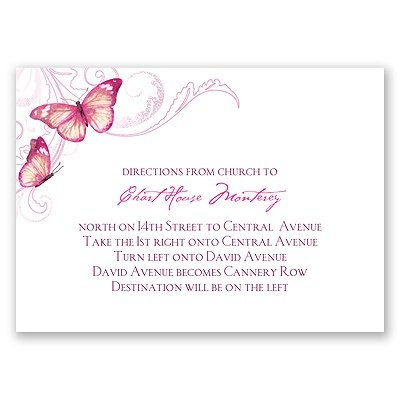 Delicate Butterfly - Fuchsia - Map Card