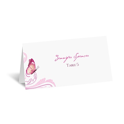 Delicate Butterfly - Fuchsia - Escort Card