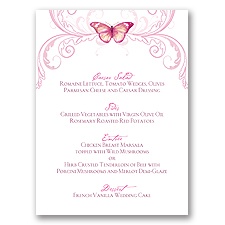 Delicate Butterfly - Fuchsia - Menu Card