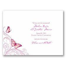 Delicate Butterfly - Fuchsia Save the Date Card