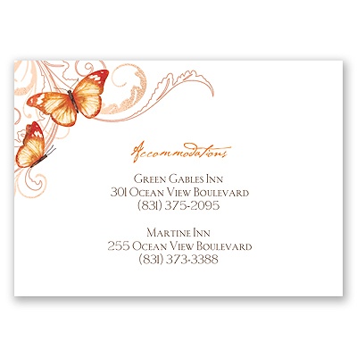Delicate Butterfly - Poppy - Accommodations Card