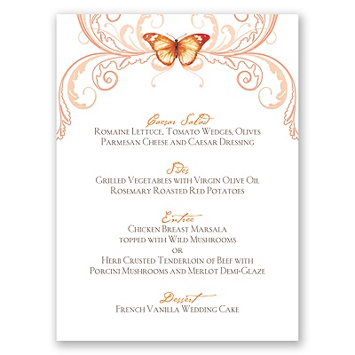 Delicate Butterfly - Poppy - Menu Card
