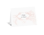 Calligraphy Motifs - Coral - Thank You Card and Envelope