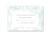 Calligraphy Motifs - Aqua - Response Card and Envelope
