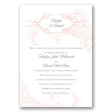 Calligraphy Motifs - Coral - Invitation