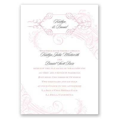 Calligraphy Motifs - Pink - Invitation