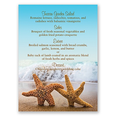 Starfish - Menu Card
